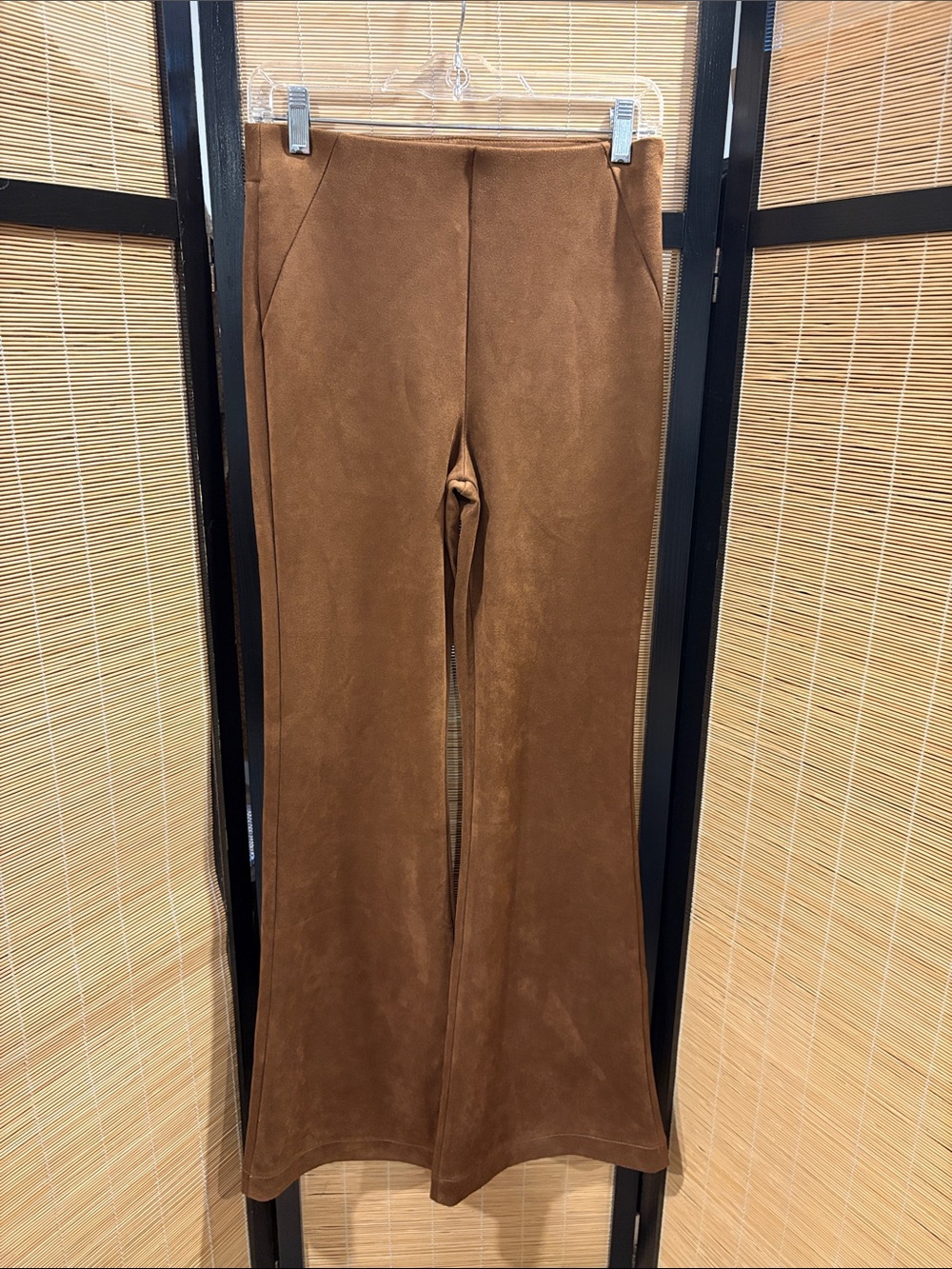 Rewash Brown Suede-Look Flare Pants